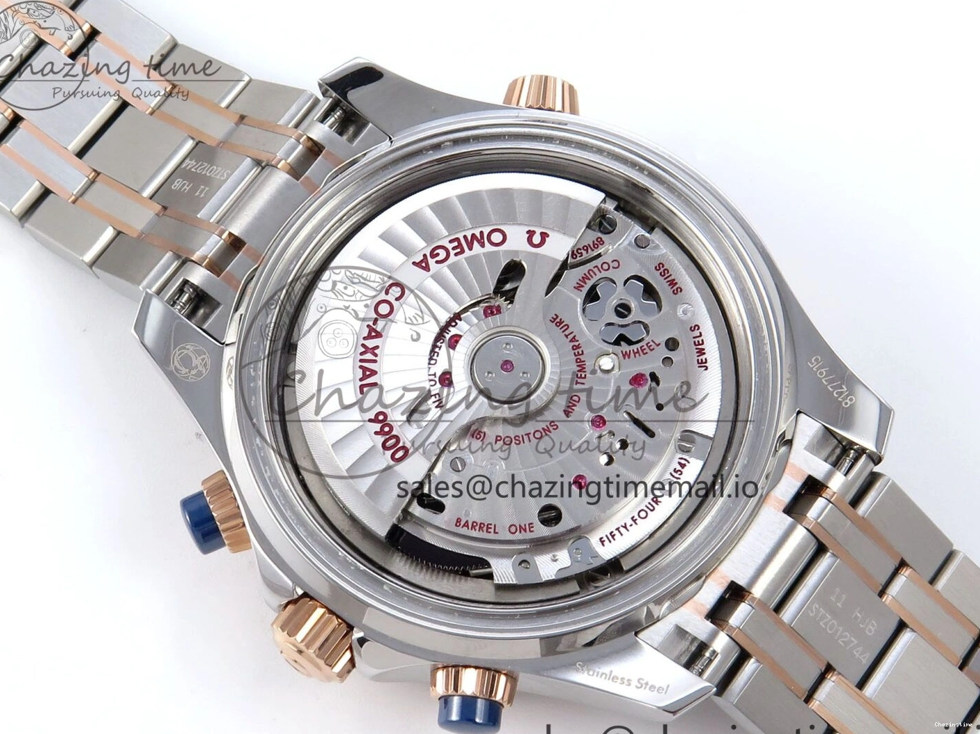 0111 Seamaster 300m Chrono SS YG OMF 1:1 Best Edition Blue Dial on SS YG Bracelet A Popular 7685